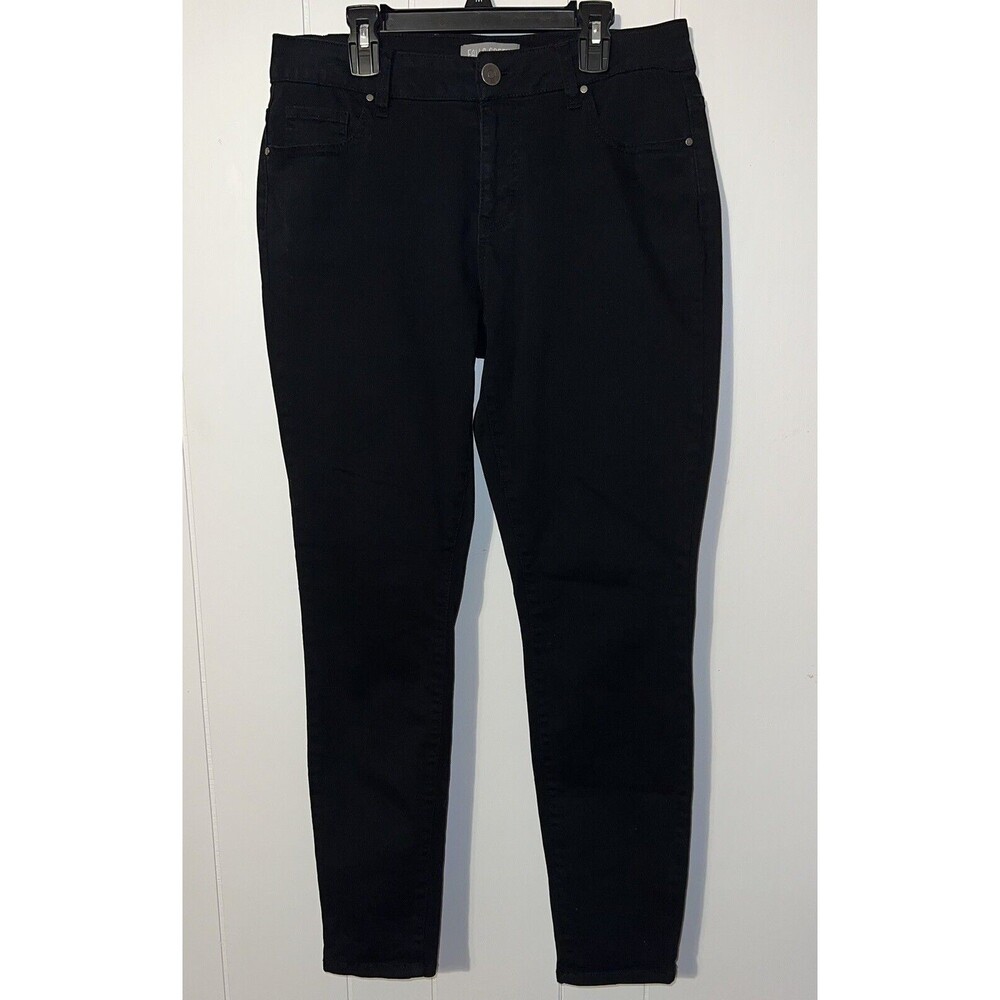 Falls Creek Chino Pants Mid Rise Womens Sz 10 Black - Straight Leg Stretch
